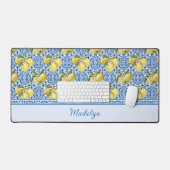 Blue Tiles Lemons Mediterranean Pattern Name (Clavier et souris)