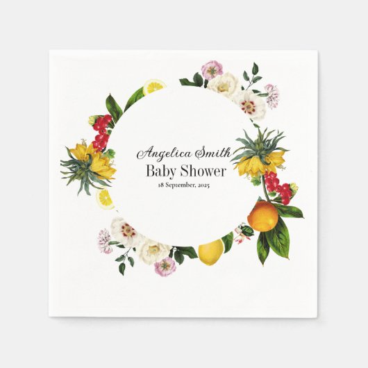 Blue Tiles Mediterranean Pattern Paper Napkin Servet (Voorkant)