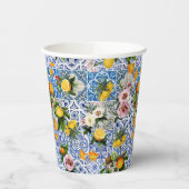 Blue Tiles Mediterranean Pattern Papieren Bekers (Links)