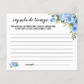 Blue Time capsule conseil pour carte bilingue bébé (Dos)