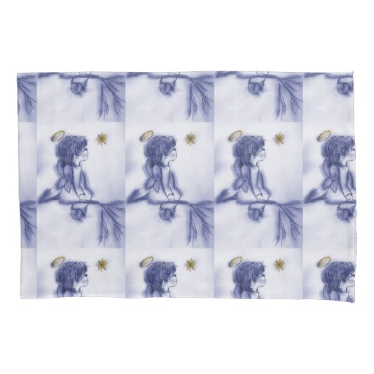 blue tint angel wil kussensloop (Voorkant)
