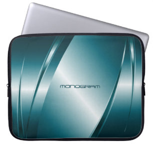 Blue Tint Metallic bliksemroestvrij stalen patroon Laptop Sleeve