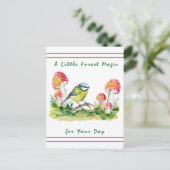 Blue Tit and Fly Agaric Watercolor Briefkaart (Staand voorkant)