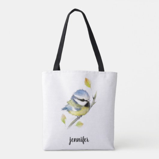 Blue tit Bird Canvas tas (Achterkant)