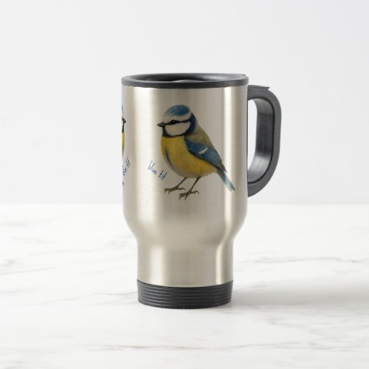 Blue Tit Bird Mug Nature Lover Gift (Devant droit)