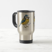 Blue Tit Bird Mug Nature Lover Gift Reisbeker (Voorkant links)