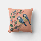 Blue Tit Birds on a Vine  Kussen (Voorkant)