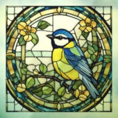 Blue Tit Faux Glas in lood Bluetit Bird Raamsticker (Vel 3)