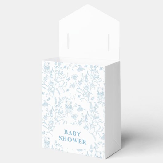 Blue Toile Beer Baby shower Boy Bedankdoosjes (Geopend)