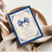 Blue Toile Bow Nursing School Afstuderen Kaart