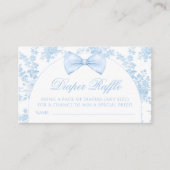 Blue Toile Bow Stropdas Baby Boy Douche Luier Raff Informatiekaartje (Voorkant)