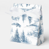 Blue Toile Christmas Pattern Bedankdoosjes (Voorkant Zijde)
