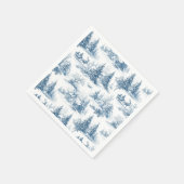 Blue Toile Christmas Pattern  Servet (Hoek)