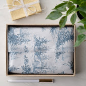 Blue Toile Christmas Pattern Tissuepapier (Geschenk)