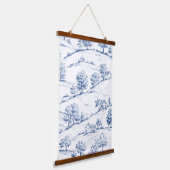 Blue Toile Countryside Scene (7) Hangend Wandkleed (Gebogen)