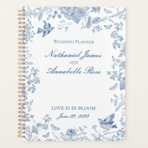 Blue Toile De Jouy Bloemen Huwelijk Planner