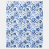 Blue Toile de Jouy Fleece Deken (Voorkant)