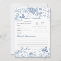 Blue Toile De Jouy Floral Advies voor Baby Kaart