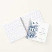 Blue Toile De Jouy Mariage Livre d'or (Intérieur)