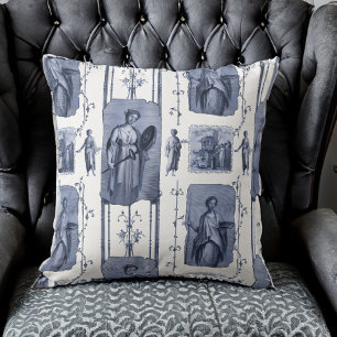Blue Toile de Jouy Neoclassical Gods en Goddesses Kussen