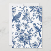 Blue Toile de Jouy Tea Party Vrijgezellenfeest Kaart (Achterkant)