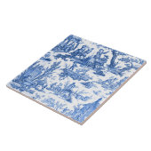 Blue Toile de Jouy Tegeltje (Zijkant)