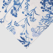 Blue Toile  Floral Tissuepapier (Detail)