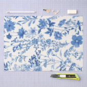 Blue Toile  Floral Tissuepapier (Craft)