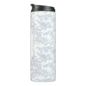 Blue Toile Floral with Script Personalization Thermosbeker (Geroteerd rechts)
