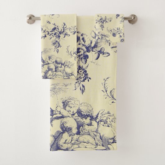 Blue Toile France Pays Cherub Motif (En situation)
