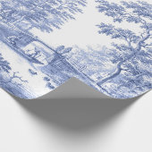 Blue Toile  Franse ontkoppelingspape Cadeaupapier (Hoek)