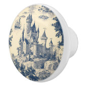 Blue Toile French Castle Keramische Knop (Rechts)