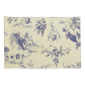 Blue Toile French Country Cherub Pattern Kussensloop (Achterkant-Rechts)