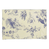 Blue Toile French Country Cherub Pattern Kussensloop (Voorkant-Rechts)