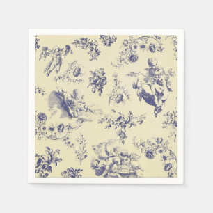 Blue Toile French Country Cherub Pattern Servetten