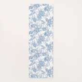 Blue Toile French Custom Name Yogamat (Achterkant)