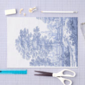 Blue Toile  French Pastoral Bridge Boat II Tissuepapier (Craft)