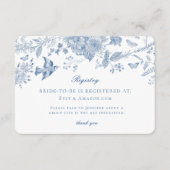 Blue Toile Jouy Registry Kaart Invitation Insert (Voorkant)