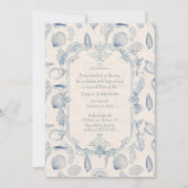 Blue toile Ocean Baby Shower Invitation (Devant)