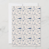 Blue toile Ocean Baby Shower Invitation Kaart (Achterkant)
