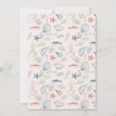 Blue toile Ocean Bridal Shower Invitation (Dos)