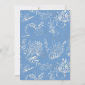Blue Toile Ocean thema bruiloft uitnodiging (Achterkant)