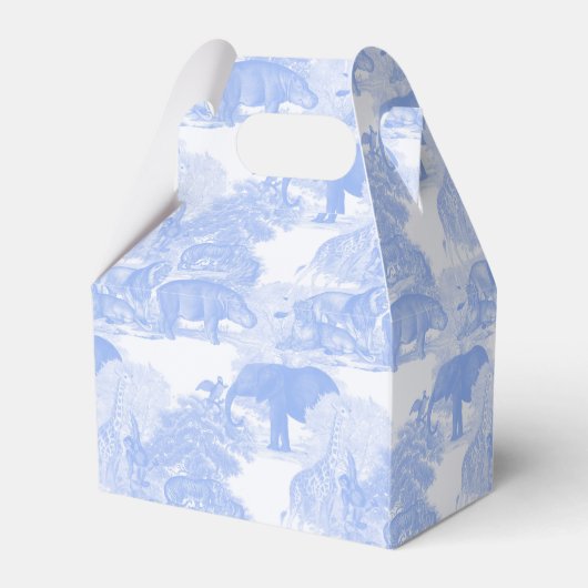 Blue Toile Oerwoud Animals Safari Chinoiserie Bedankdoosjes (Achterkant)