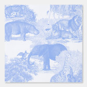 Blue Toile Oerwoud Animals Safari Chinoiserie Boy Behang (Voorkant)