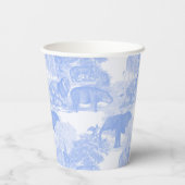 Blue Toile Oerwoud Animals Safari Chinoiserie Papieren Bekers (Achterkant)