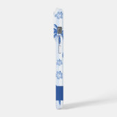 Blue Toile Palm Trees Lemons Monogram Name (Côté gauche)