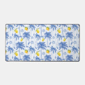 Blue Toile Palm Trees Lemons Pattern Bureaumat (Voorkant)