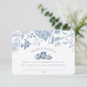 Blue Toile Pumpkin Diaper Raffle Invitation Insert Informatiekaartje (Staand voorkant)