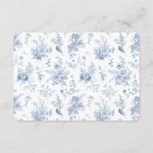 Blue Toile Pumpkin  Floral Baby Registry Informatiekaartje (Achterkant)