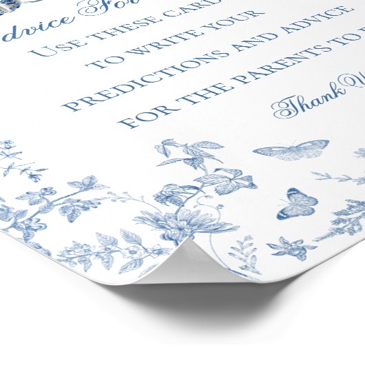 Blue Toile Pumpkin French Fall Advice for Baby Poster (Hoek)